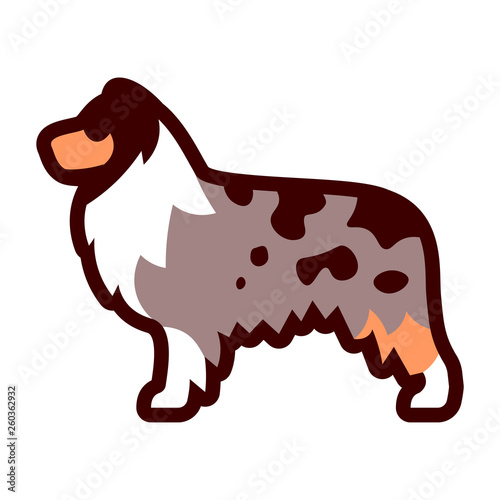 Australian Shepherd Dog Icon Isolated On White Background