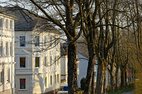 Lüdenscheid Häuserfassaden in der Morgensonne