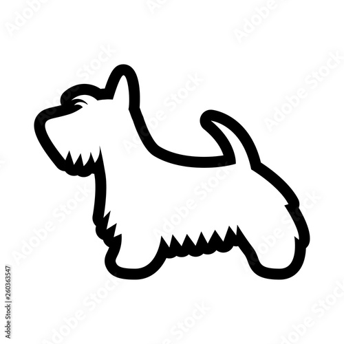 Scottish Terrier Dog Icon Isolated On White Background