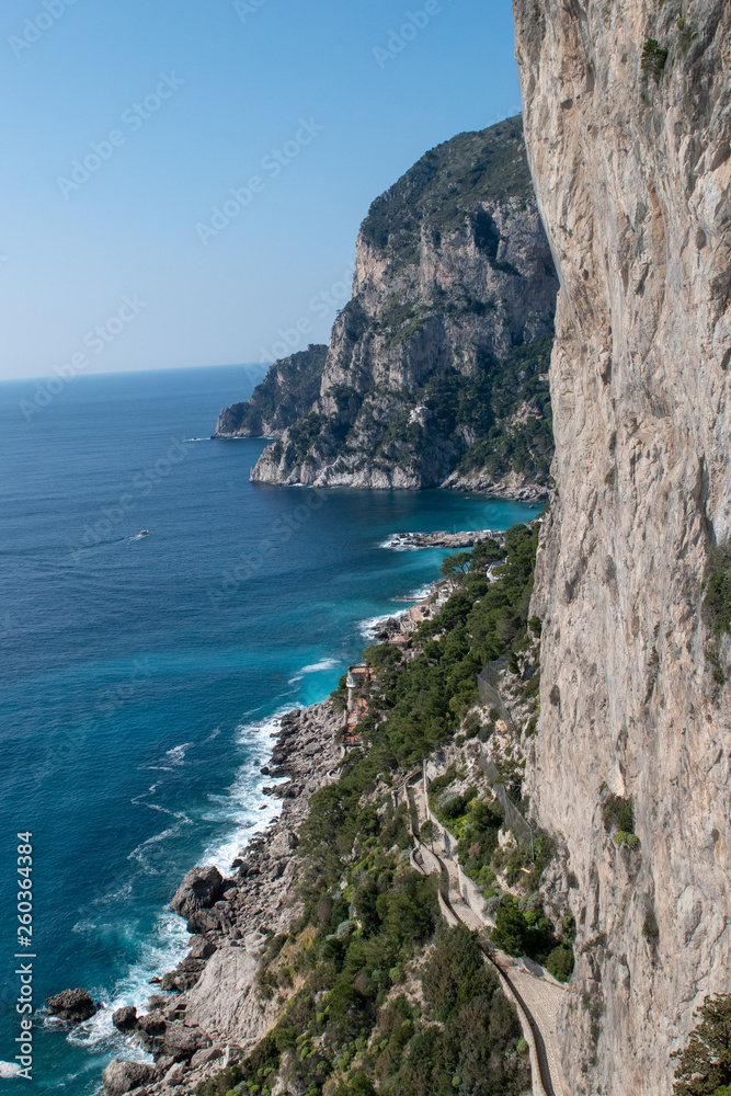 Capri Island landscape sea view blue ocean beautiful