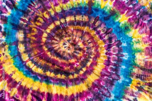 Bright Colorful Abstract Psychedelic Tie Dye Swirl Design Pattern.
