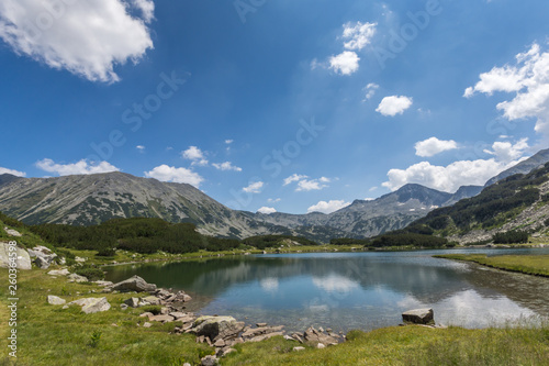Summer landscape of Muratovo  Hvoynato  lake at Pirin Mountain  Bulgaria