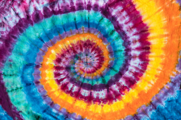 Bright Colorful Abstract Psychedelic Tie Dye Swirl Design Pattern.