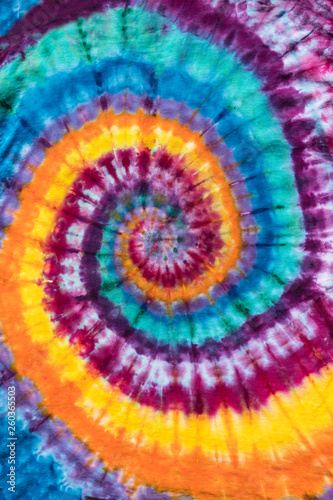 Bright Colorful Abstract Psychedelic Tie Dye Swirl Design Pattern.