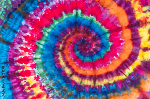 Bright Colorful Abstract Psychedelic Tie Dye Swirl Design Pattern.