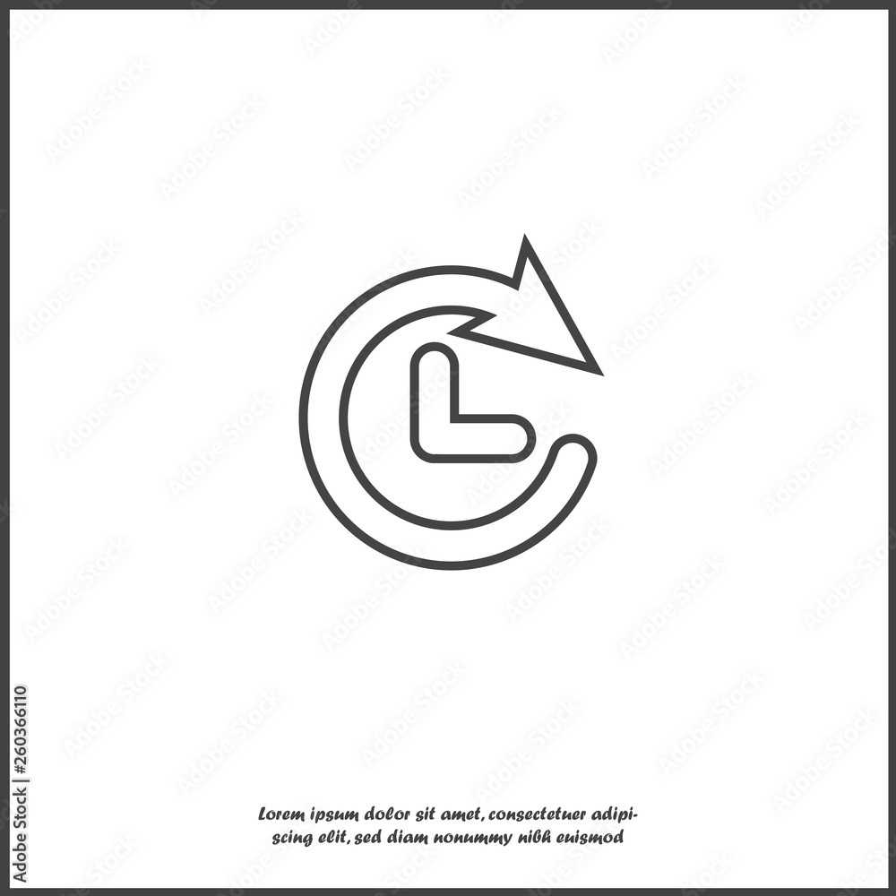 Clock icon. Flat image clock on white isolated background. Clock icon. Flat image clock on white isolated background.