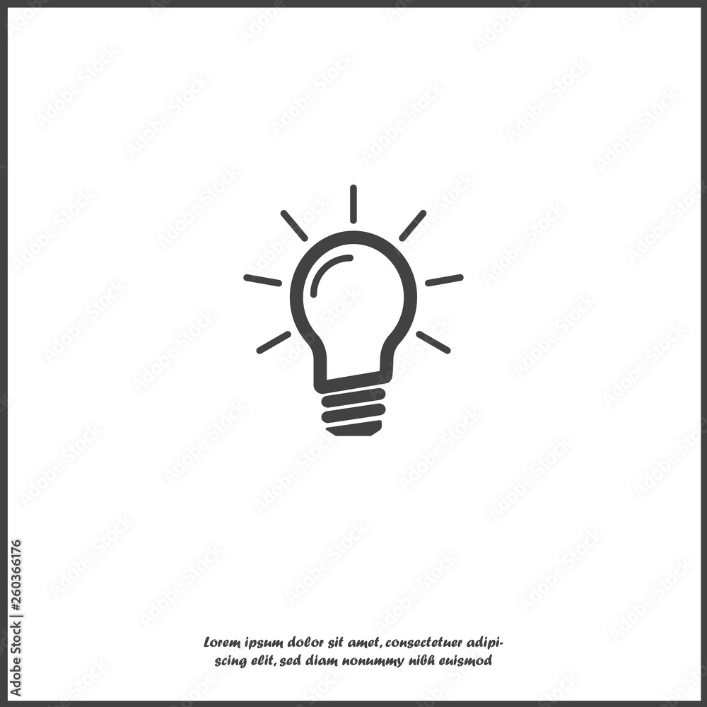Vector image lamp. Light bulb icon on white isolated background. Vector image lamp. Light bulb icon on white isolated background.