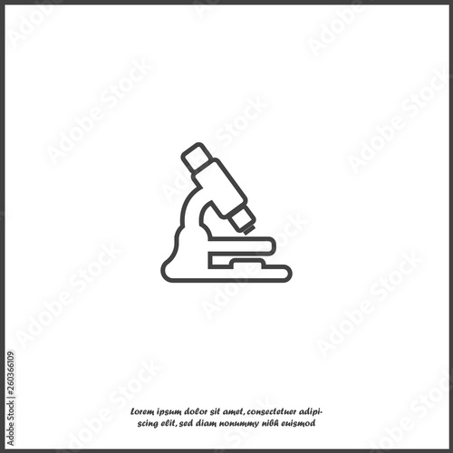 Microscope vector icon. Laboratory microscope on white isolated background.