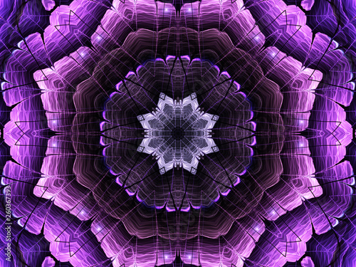 Rainbow colorful fractal flower petals  digital artwork for crea