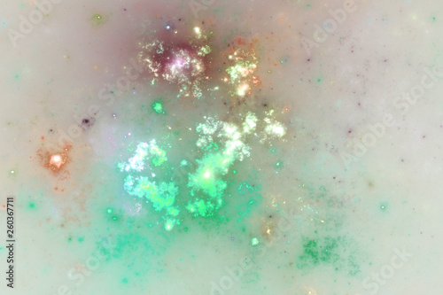 Light green fractal nebula  digital artwork for creative graphic design