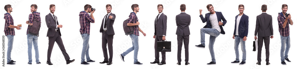 panoramic collage of a promising young man panoramic collage of a promising young man