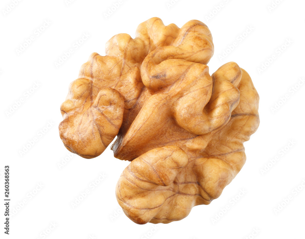one walnut isolated on white background one walnut isolated on white background