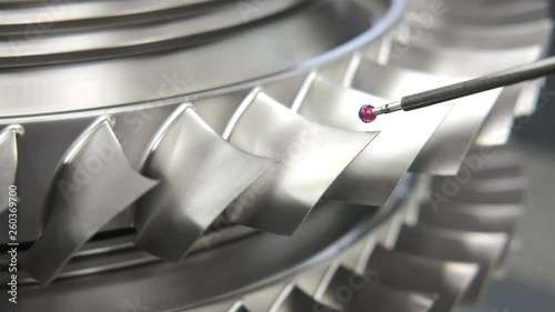 inspect dimension metal parts by CMM after machining process in industrial factory 