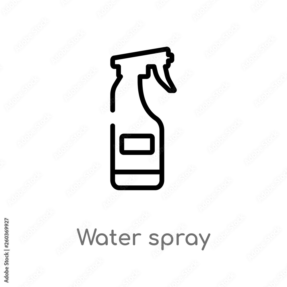 outline water spray vector icon. isolated black simple line element illustration from beauty concept. editable vector stroke water spray icon on white background