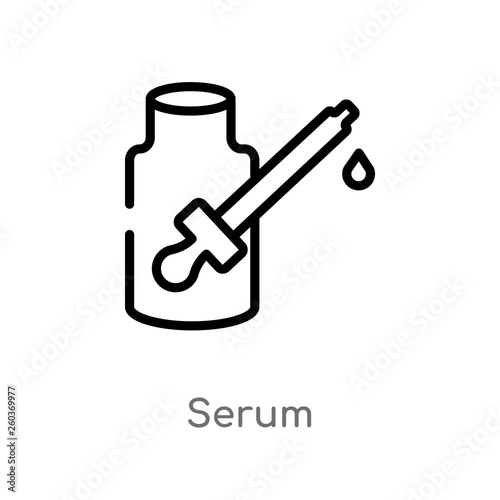 outline serum vector icon. isolated black simple line element illustration from beauty concept. editable vector stroke serum icon on white background