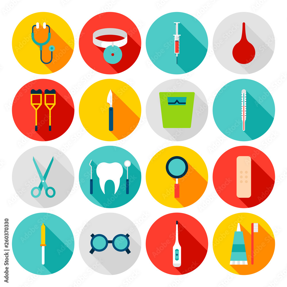 Medical Tools Flat Icons