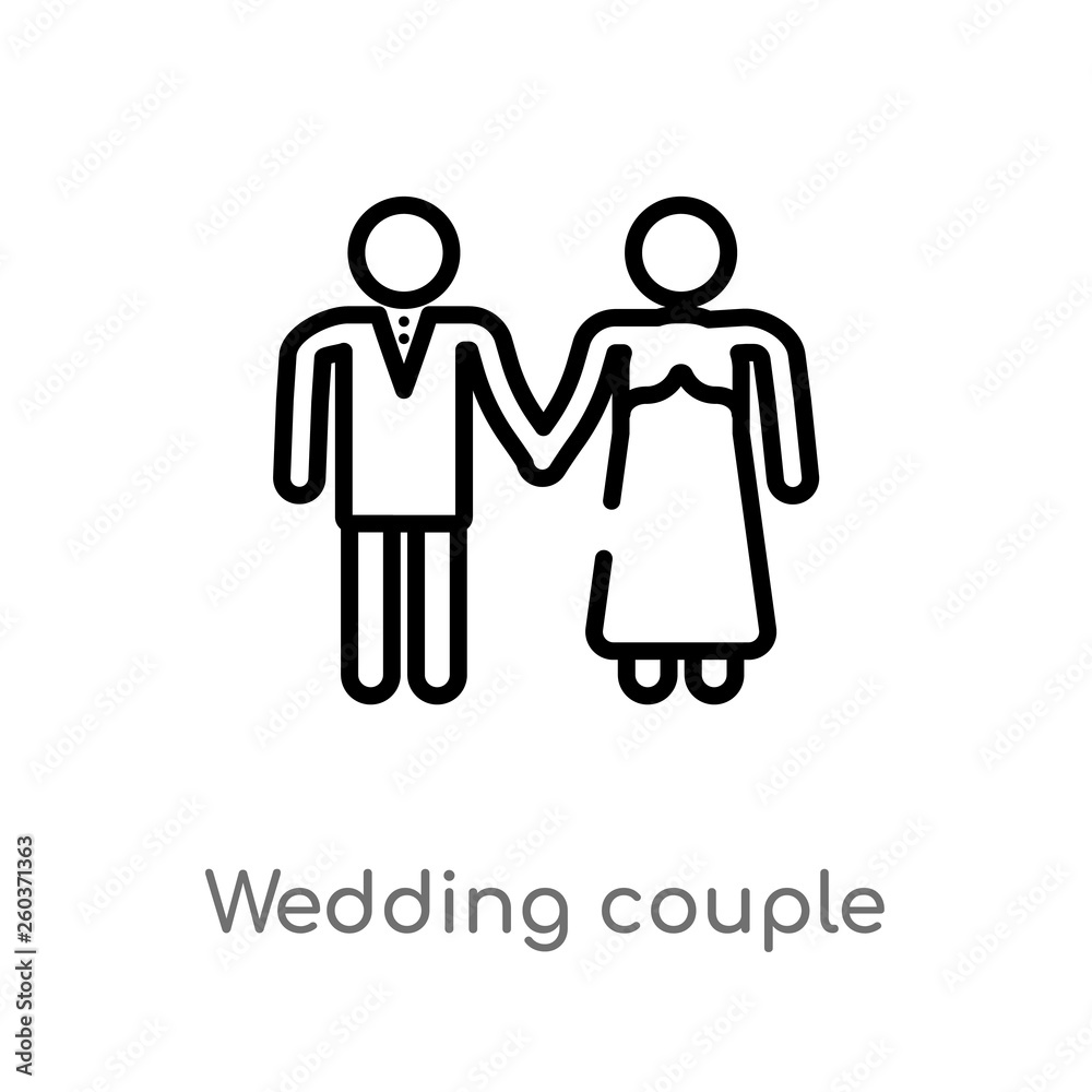 Wedding Couple Icon Vector