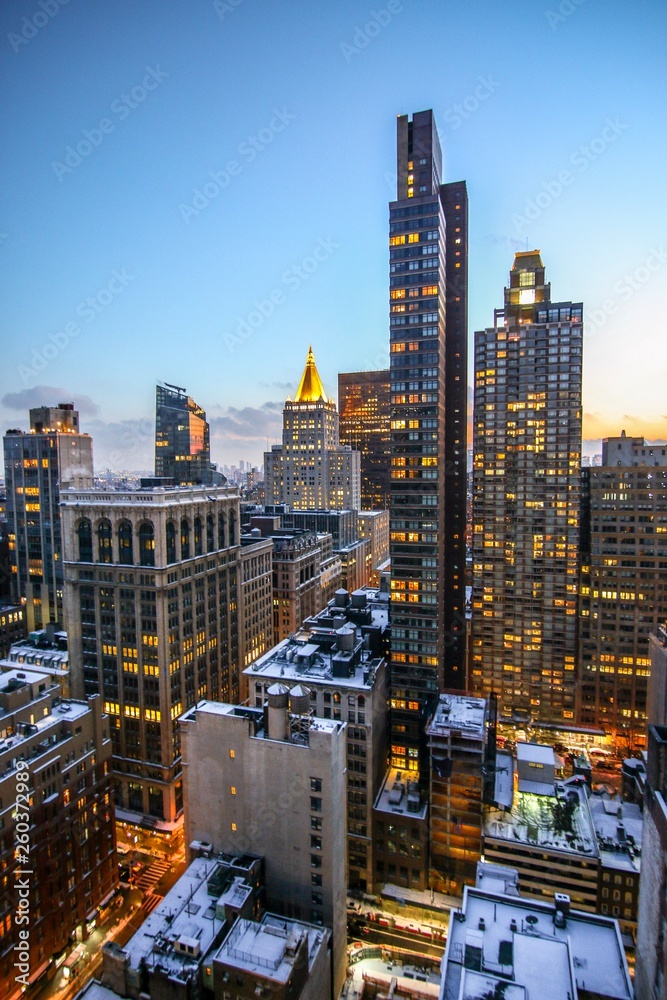 Fototapeta premium Skyscrapers Downtown Portland City Dusk