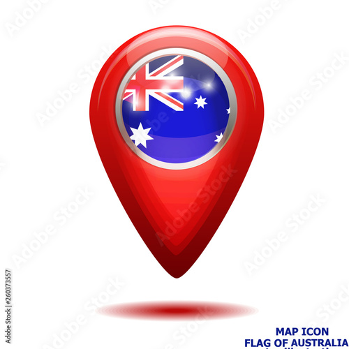 Bright map icon with flag of Australia. Location Icon illustration Free Download Bright map icon with flag of Australia. Location Icon illustration - GFXLoad