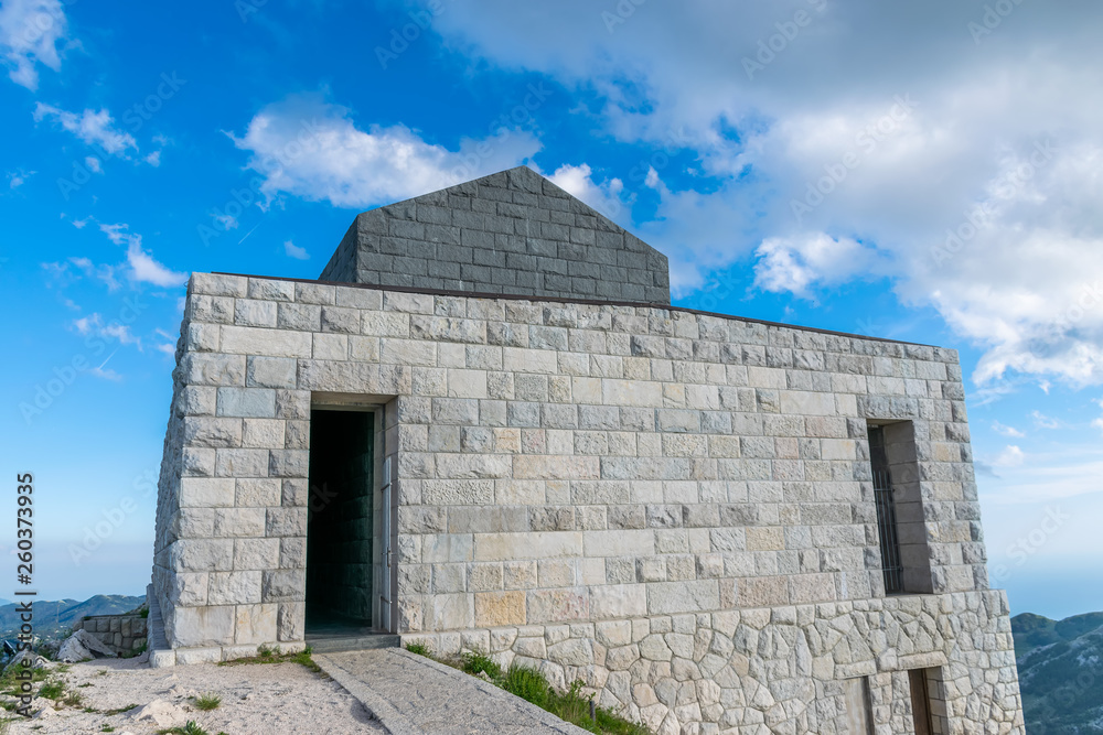 Negosh Mausoleum on the top of the high and picturesque mountain Lovcen.