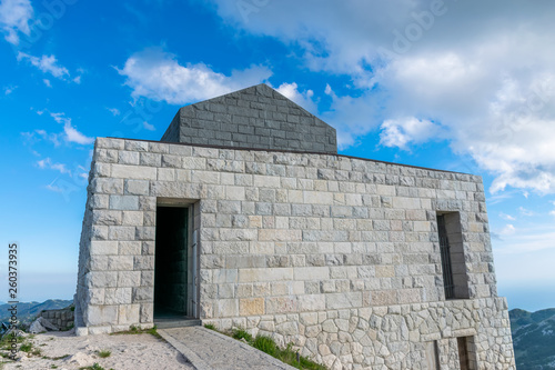 Negosh Mausoleum on the top of the high and picturesque mountain Lovcen.