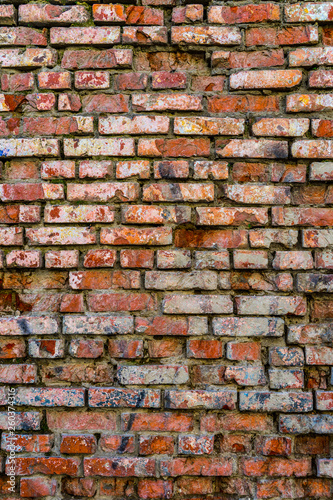 old red brick wall texture background