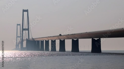 Storebæltsbroen, Denmark in mist and sun