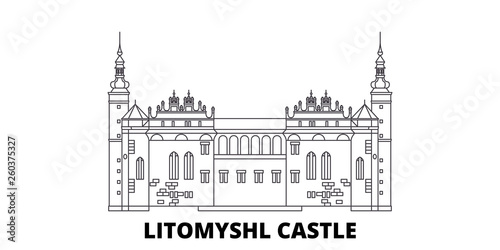 Czech Republic, Litomysl Castle flat travel skyline set. Czech Republic, Litomysl Castle black city vector panorama, illustration, travel sights, landmarks, streets. photo
