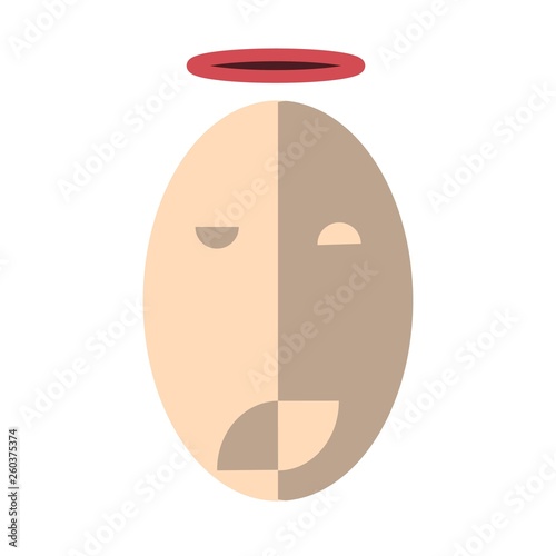 sad and funny mask with nimbus color illustration