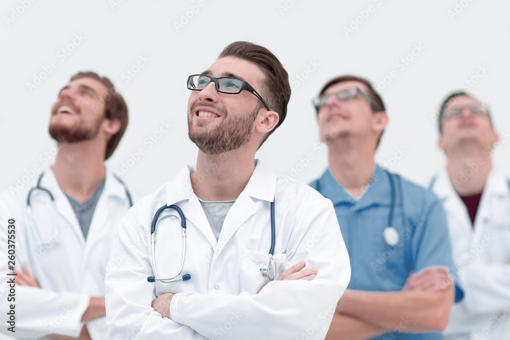 confident medical team looking at copy space confident medical team looking at copy space