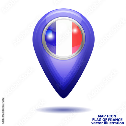 Bright map icon with flag of France. Location Icon vector. Vector illustration Free Download Bright map icon with flag of France. Location Icon vector. Vector illustration - GFXLoad