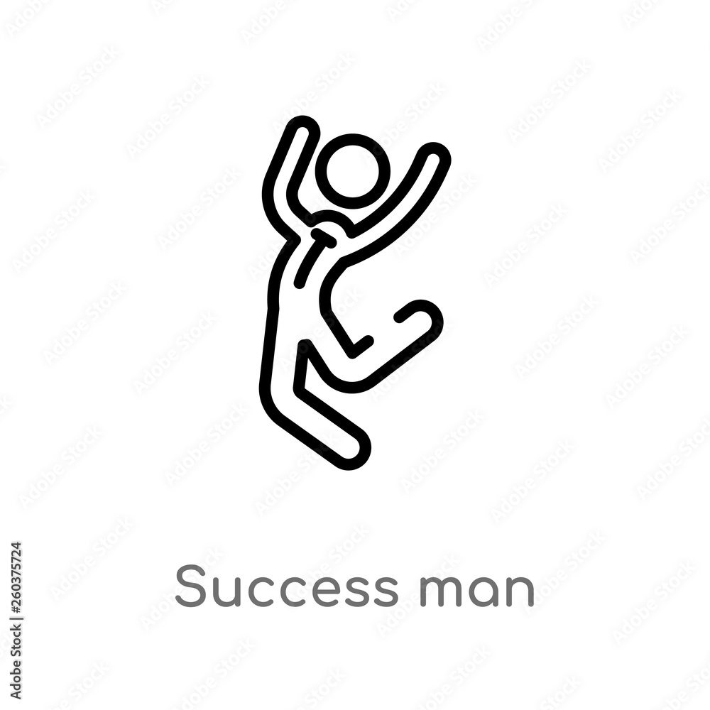 outline success man vector icon. isolated black simple line element illustration from business concept. editable vector stroke success man icon on white background outline success man vector icon. isolated black simple line element illustration from business concept. editable vector stroke success man icon on white background