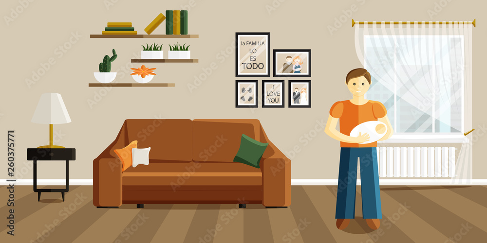 Fototapeta premium Vector Flat Illustration of Change of Gender Roles