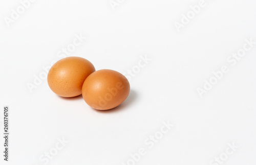 chicken egg on white background
