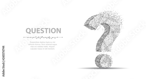 Question mark. 3d abstract vector illustration isolated on white background. Ask symbol.