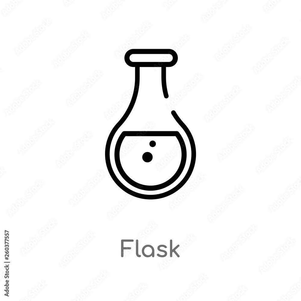 outline flask vector icon. isolated black simple line element illustration from camping concept. editable vector stroke flask icon on white background outline flask vector icon. isolated black simple line element illustration from camping concept. editable vector stroke flask icon on white background