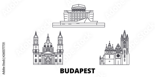 Photography Hungary, Budapest City flat travel skyline set