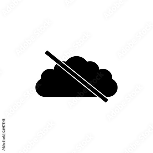 Cloud disconnected sign. Line-crossed cloud icon