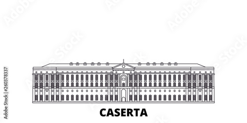 Italy, Caserta flat travel skyline set. Italy, Caserta black city vector panorama, illustration, travel sights, landmarks, streets. photo