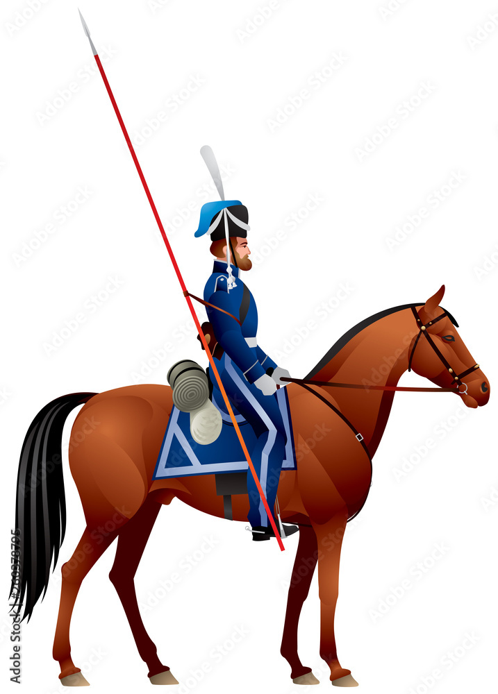 Vektorová grafika „Don Cossack, horseman on the horse, Russian Empire Army  Don Cossack Host Ataman Regiment Napoleonic War times uniform realistic  vector illustration“ ze služby Stock | Adobe Stock