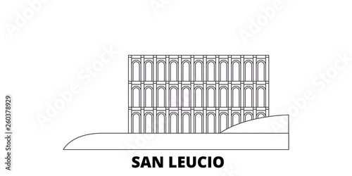 Italy, San Leucio flat travel skyline set. Italy, San Leucio black city vector panorama, illustration, travel sights, landmarks, streets. photo