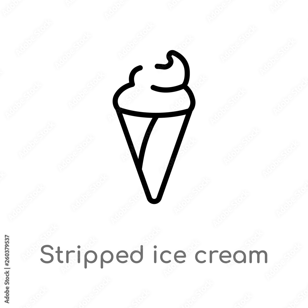 outline stripped ice cream cone vector icon. isolated black simple line element illustration from cinema concept. editable vector stroke stripped ice cream cone icon on white background outline stripped ice cream cone vector icon. isolated black simple line element illustration from cinema concept. editable vector stroke stripped ice cream cone icon on white background