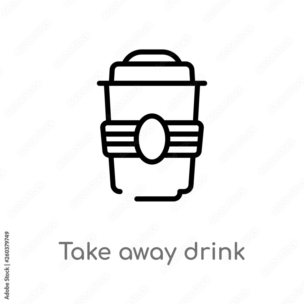 outline take away drink vector icon. isolated black simple line element illustration from cinema concept. editable vector stroke take away drink icon on white background outline take away drink vector icon. isolated black simple line element illustration from cinema concept. editable vector stroke take away drink icon on white background
