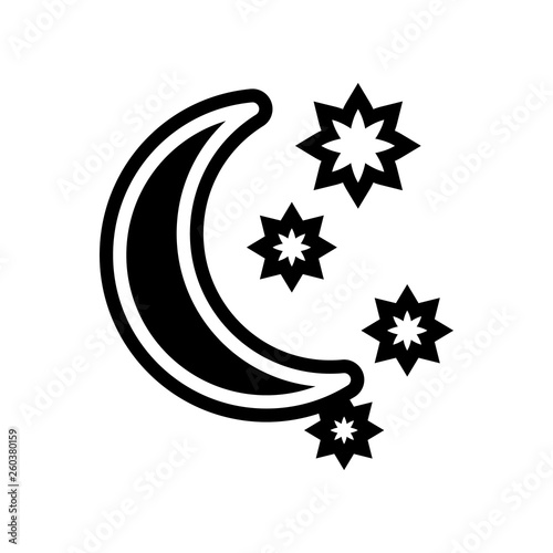 crescent moon and stars icon. Element of Science for mobile concept and web apps icon. Glyph, flat icon for website design and development, app development