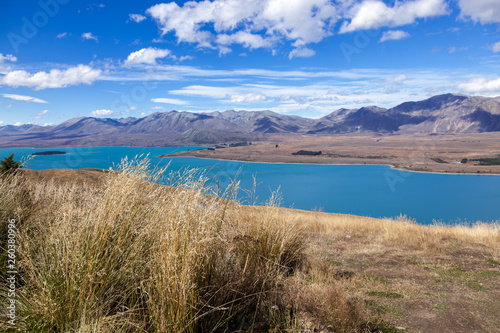 Scenic view of the colourful Lake Tekapo