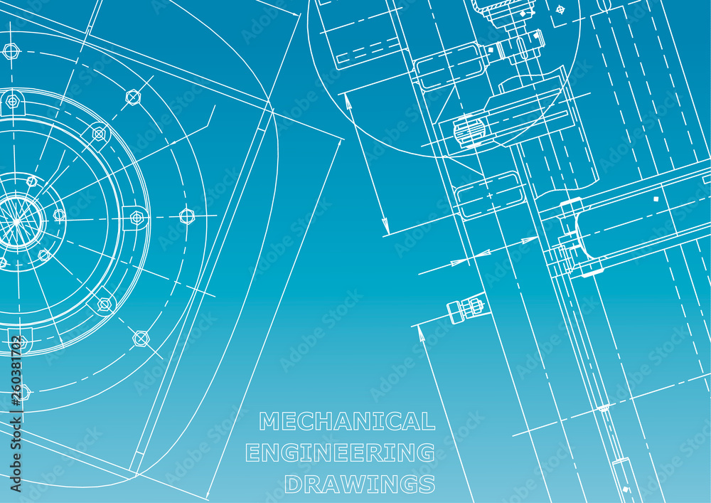 Blueprint, Sketch. Vector engineering illustration