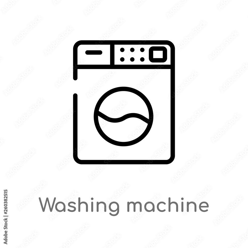 outline washing machine vector icon. isolated black simple line element illustration from cleaning concept. editable vector stroke washing machine icon on white background outline washing machine vector icon. isolated black simple line element illustration from cleaning concept. editable vector stroke washing machine icon on white background