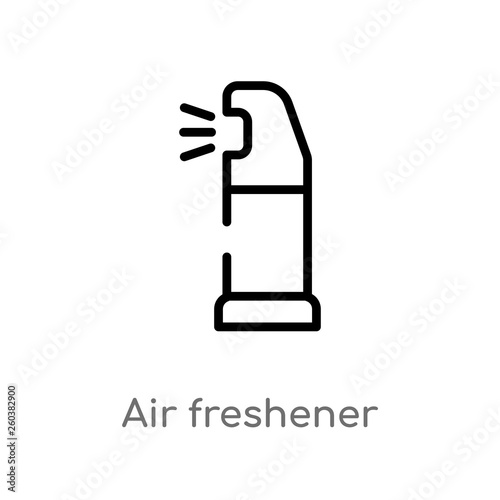 outline air freshener vector icon. isolated black simple line element illustration from cleaning concept. editable vector stroke air freshener icon on white background