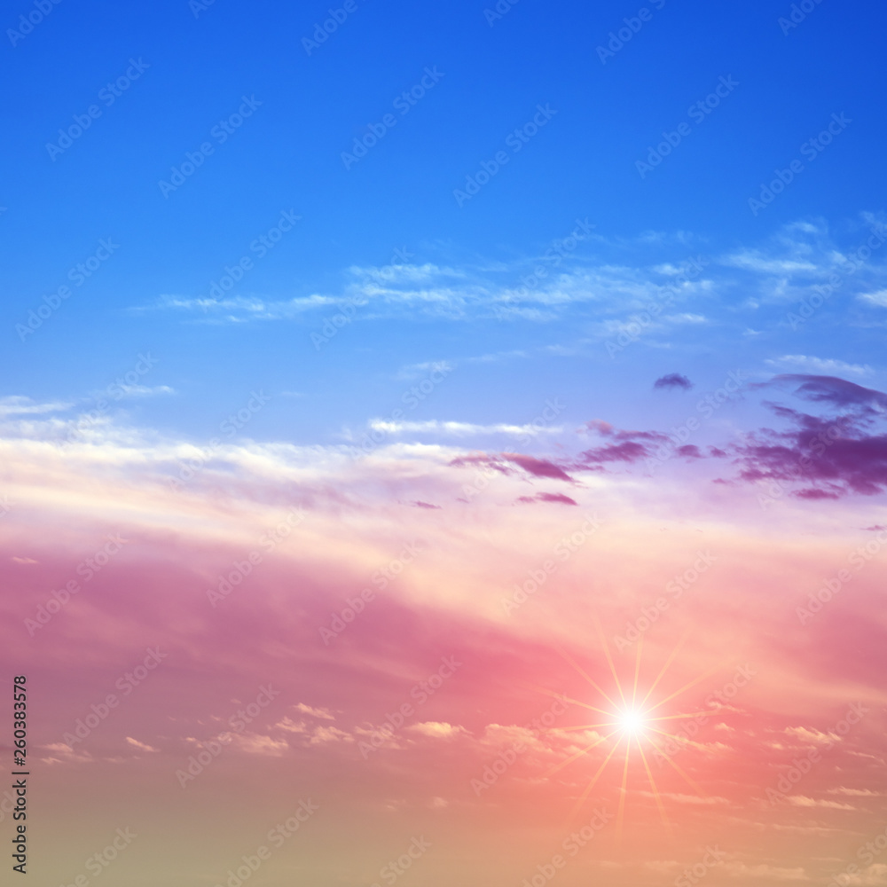 Sky sunrise air clouds panorama - obrazy, fototapety, plakaty 