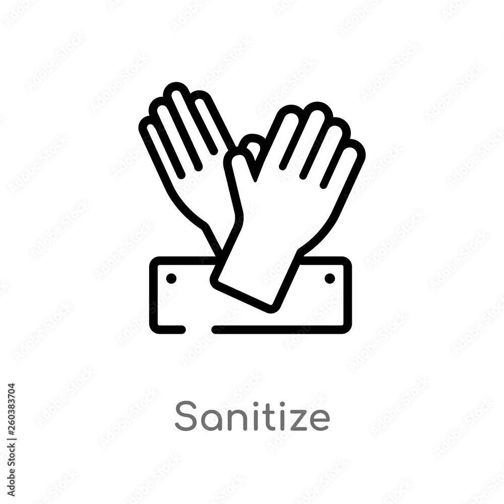 outline sanitize vector icon. isolated black simple line element illustration from cleaning concept. editable vector stroke sanitize icon on white background outline sanitize vector icon. isolated black simple line element illustration from cleaning concept. editable vector stroke sanitize icon on white background